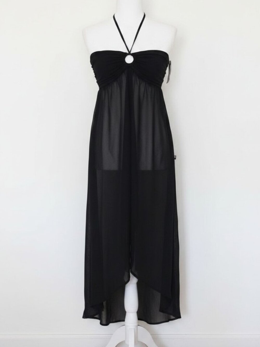 Tommy Bahama Halter Sheer Swim Coverup Black NWT S - Picture 2 of 16